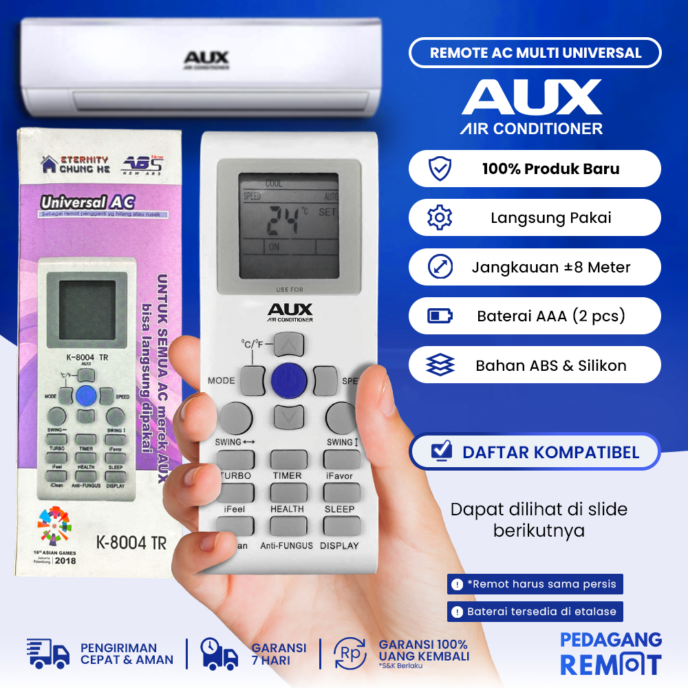 Jual Remot Remote AC AUX ASW-07A4/YKR-P/002E Standard / Inverter Multi ...