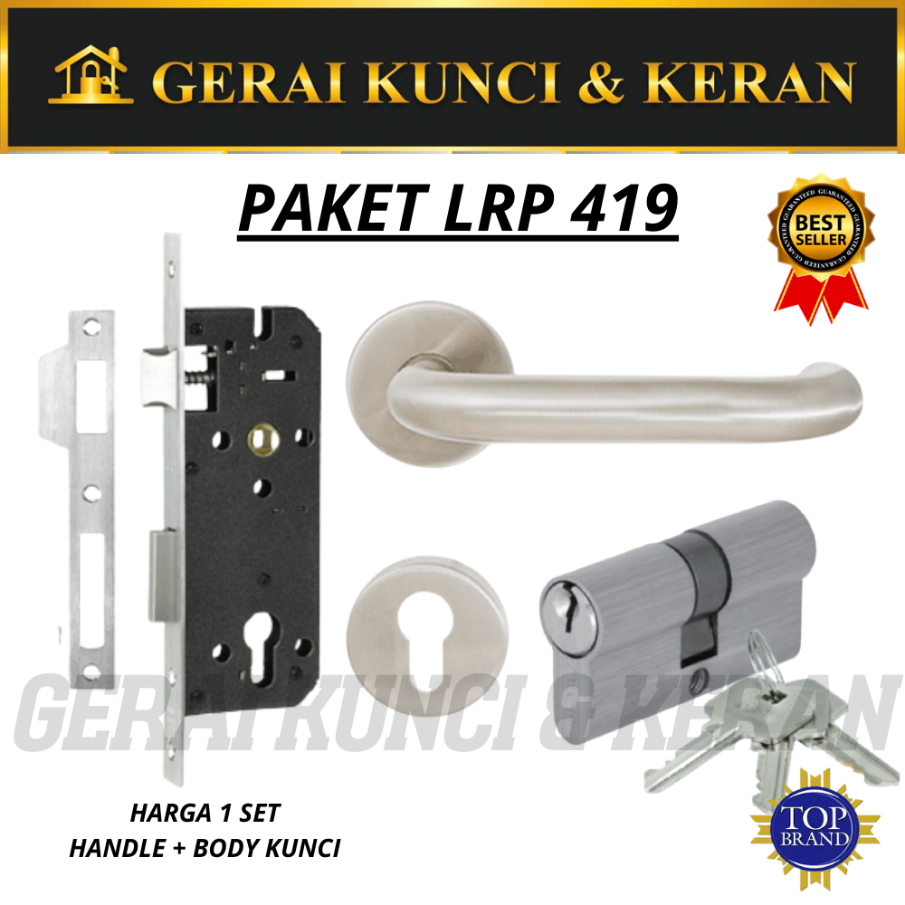 Jual PALOMA LRP 419 KUNCI SET PLUS HANDLE PINTU Handle Mortise Cylinder ...