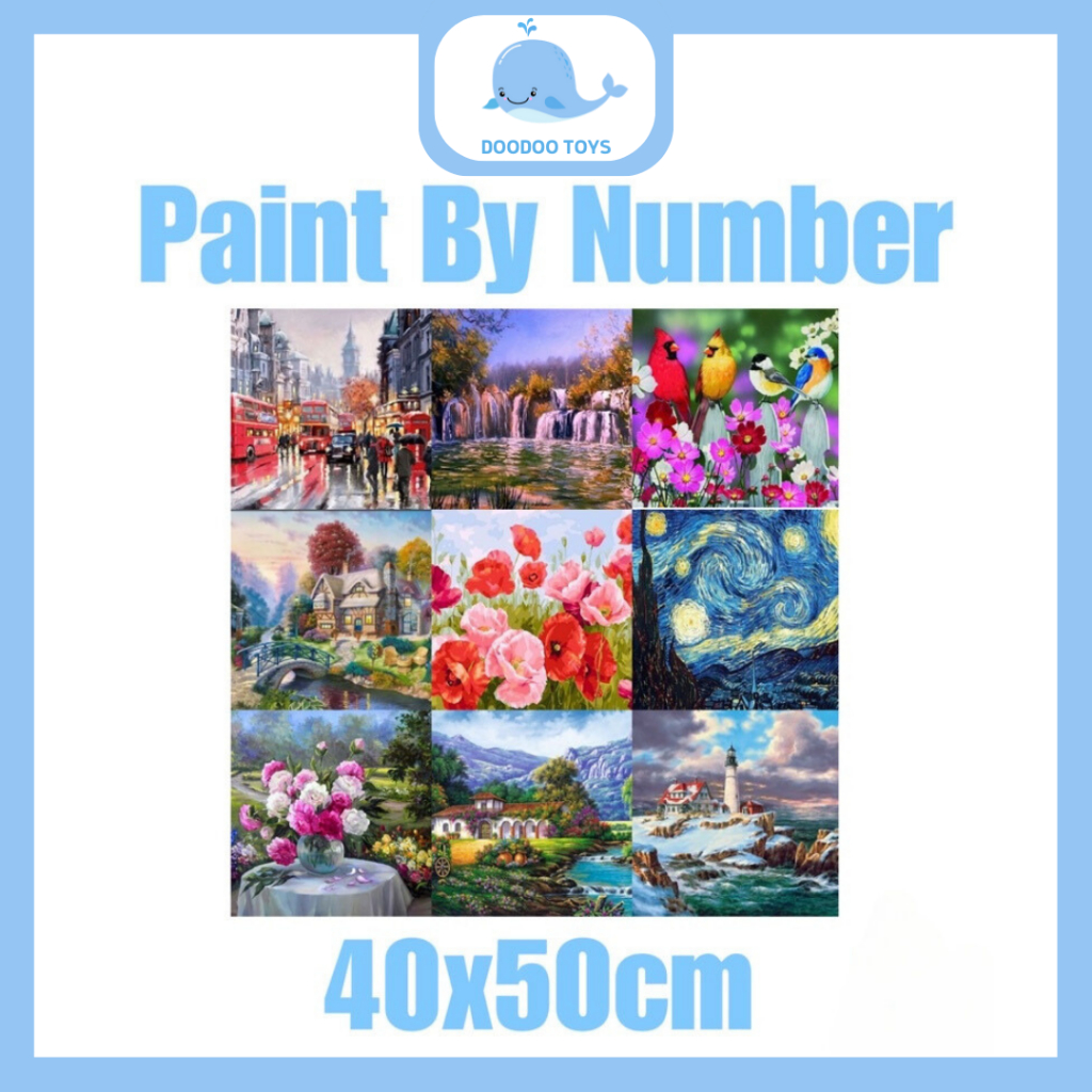 Jual Canvas Paint By Number Kit 40x50cm - Digital Oil Painting DIY ...