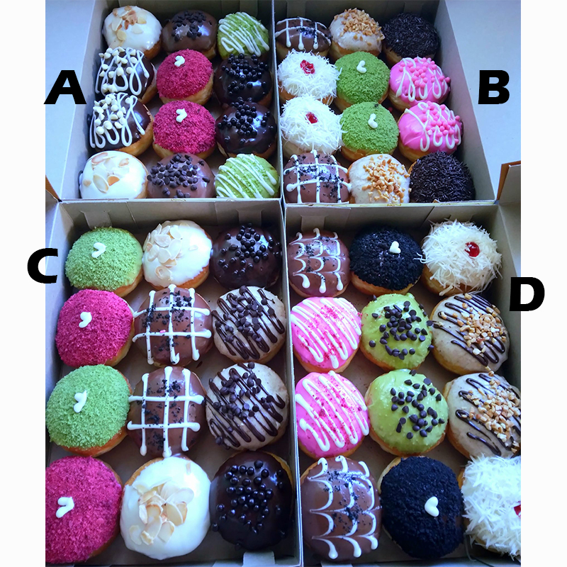 Jual Donat Mini Topping Campur enak lembut Promo isi 12 pcs | Shopee ...