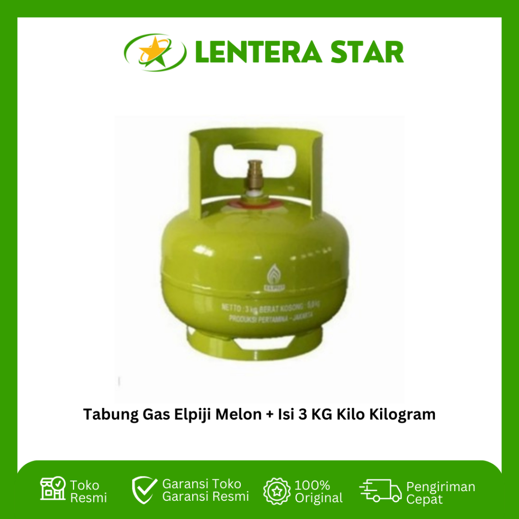 Jual Tabung Gas 3kg Elpiji Melon Isi 3 Kg Kilo Kilogram Shopee Indonesia 