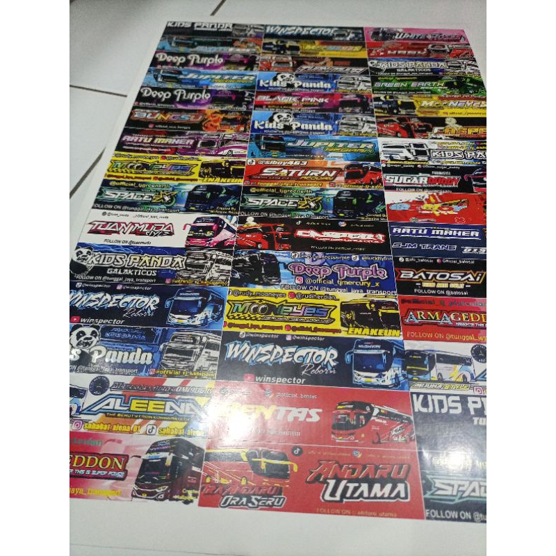 Jual sticker bus basuri kids panda 1 lembar isi 45 kotak sticker bus ...
