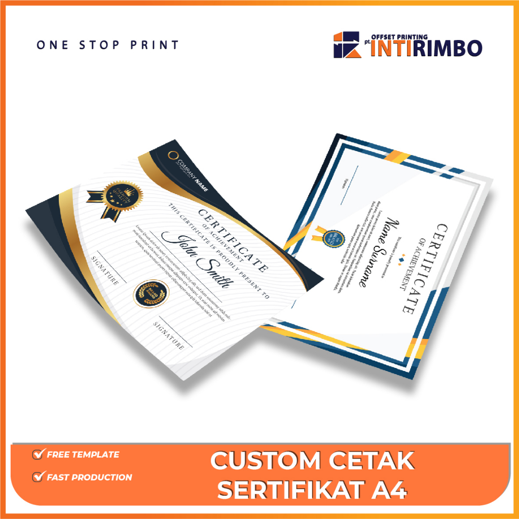 Jual INTI RIMBO - Cetak Sertifikat Piagam Berkualitas / Print ...