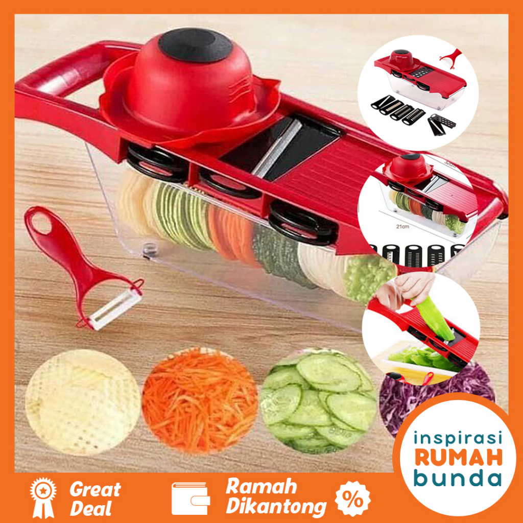 JAPAN] SHIMOMURA Adjustable Mandoline Vegetable Slicer VS-101 - 100%  Original