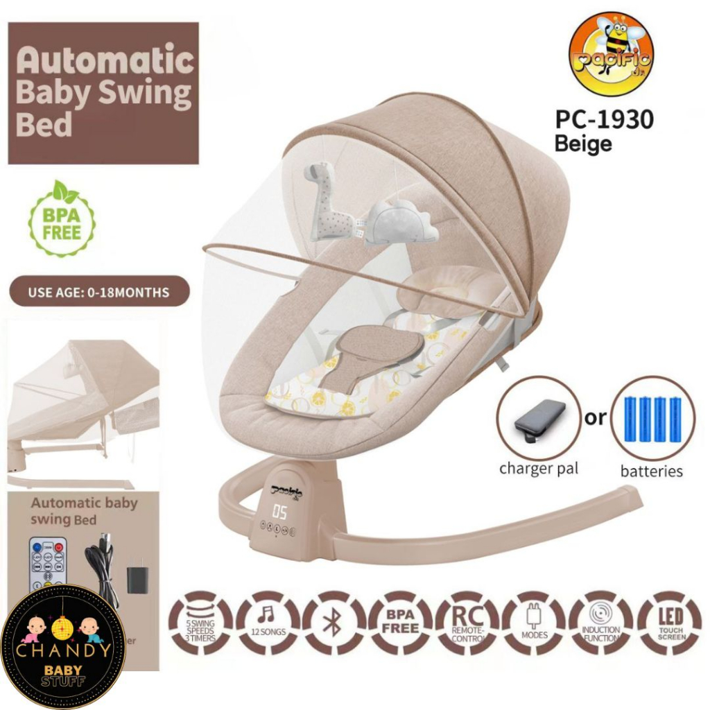 Jual AYUNAN BOUNCER AUTOMATIC BABY SWING BED PC1930 PACIFIC Shopee