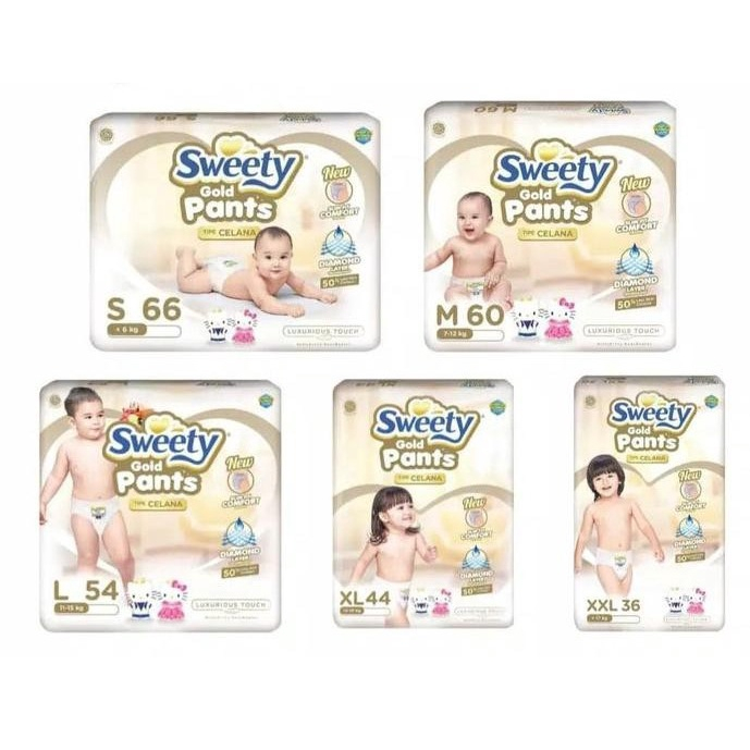 Jual SWEETY Gold Pants JUMBO Pack (Ready Semua Size) S M L XL XXL NB