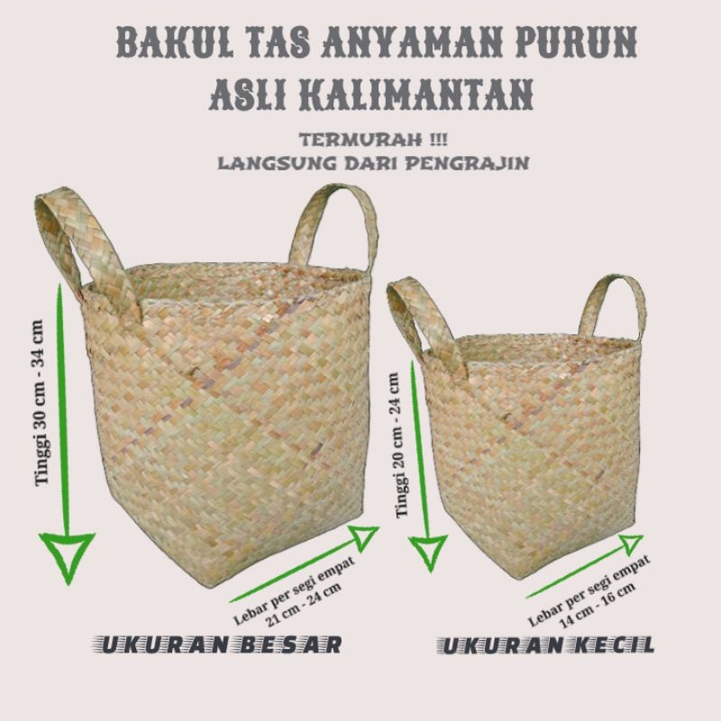 Jual Bakul Purun / Tas Purun / Anyaman Tradisional / Cover Pot / Tas ...