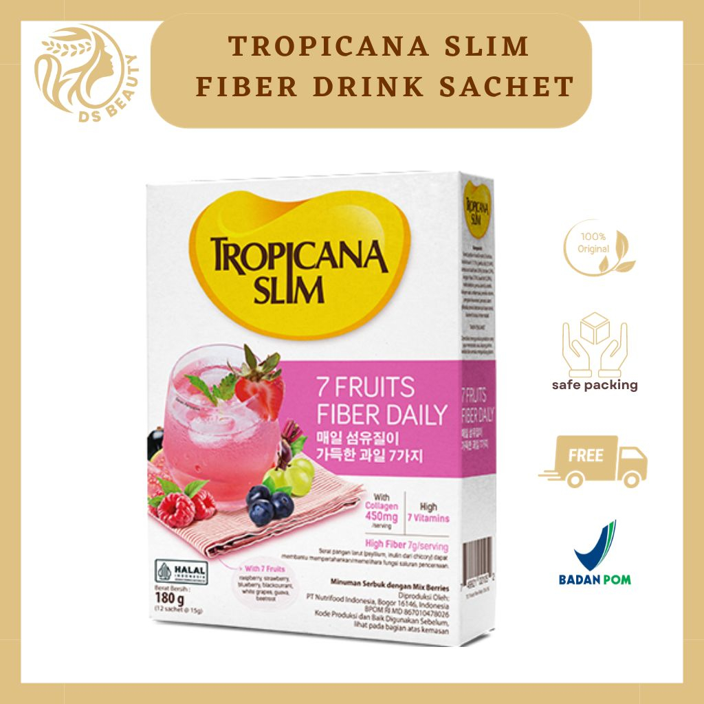 Jual Tropicana Slim 7 Fruits Fiber Daily Drink with Collagen Ecer Shopee Indonesia