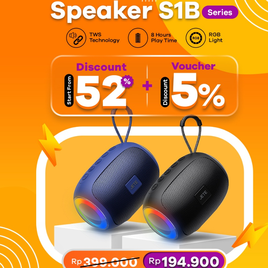 Jual Speaker Bluetooth Portable Super Bass Jete S B With Rgb Light