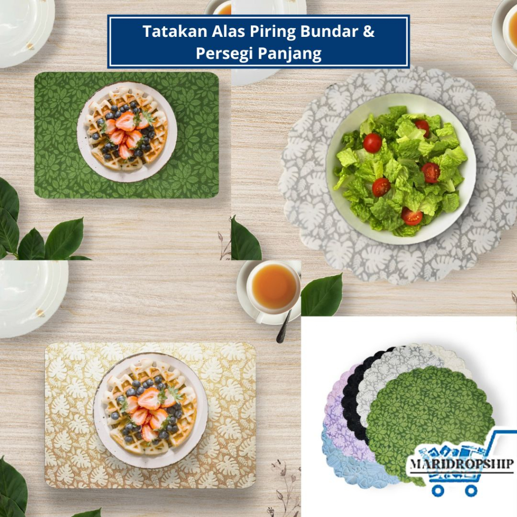 Jual Tatakan Alas Piring Meja Makan Tahan Panas Bahan Premium Aesthetic Table Mat Taplak