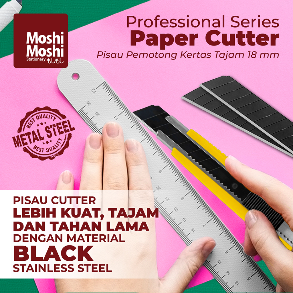 Jual Paper Cutter Moshi Pisau Pemotong Kertas Tajam Alat Tulis Kantor ...