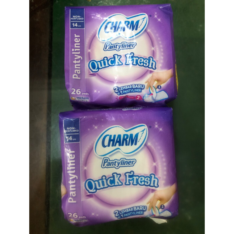 Jual CHARM PANTYLINER 26 pads Quick Fresh Shopee Indonesia
