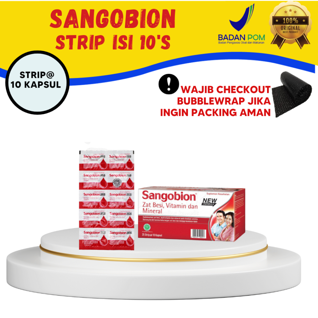 Jual SANGOBION STRIP 10 KAPSUL/ SUPLEMEN PENAMBAH DARAH | Shopee Indonesia