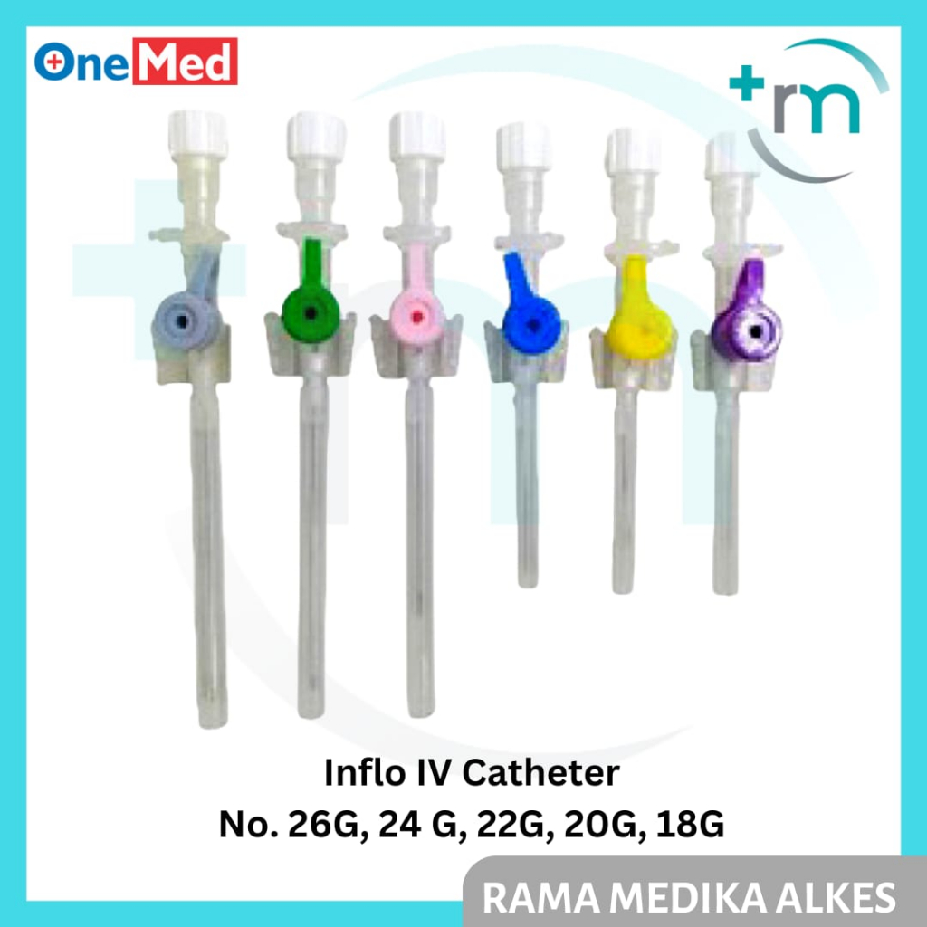 Jual ONEMED inflo IV Catheter 18G, 20G, 22G , 24G , 26G Abocath ...