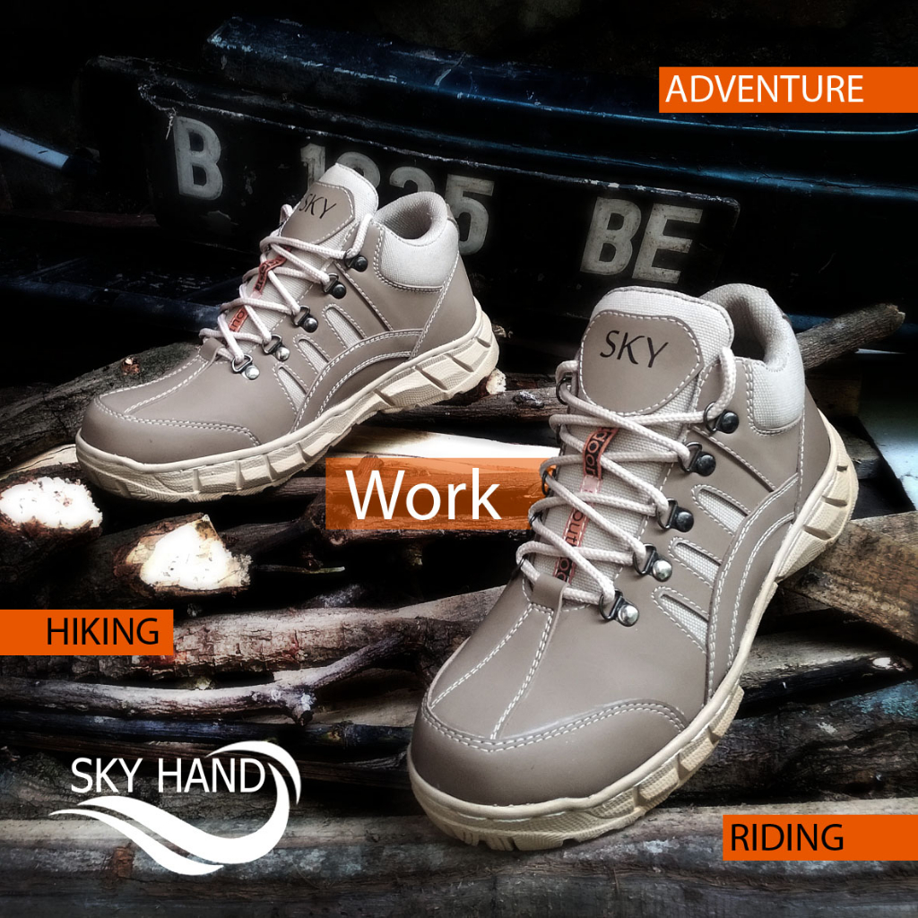 Jual Sepatu Safety Pria Style Hunting Hiking Riding Plat besi Autsol ...