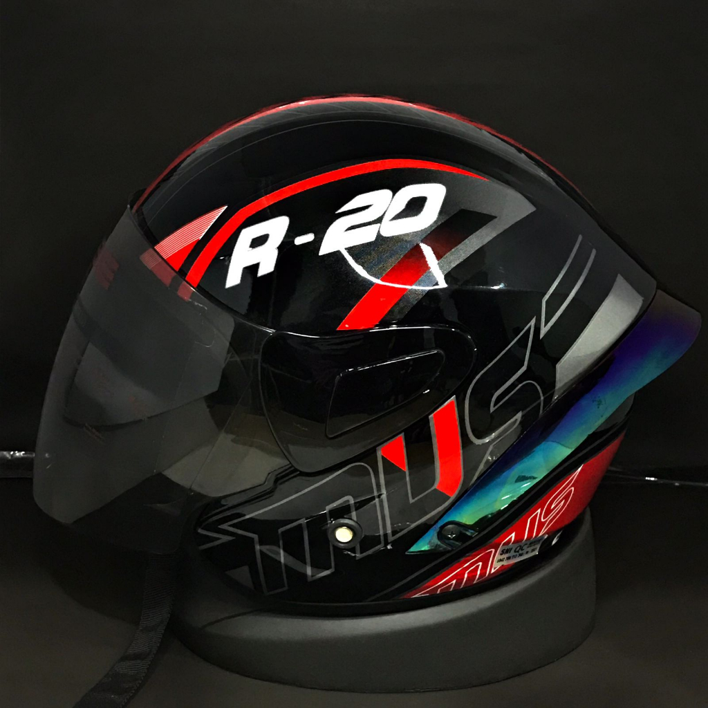 Jual HELM MVSTAR RTECH / HELM HALF FACE / MVSTAR WINDTAIL CARBON RSV