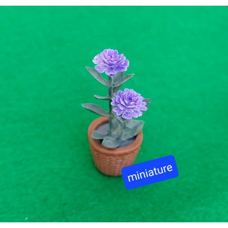 Jual miniature bunga pot keranjang coklat | Shopee Indonesia