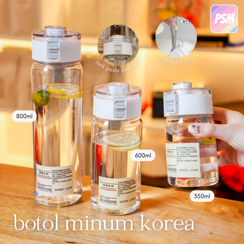 Jual [PSM] Botol Minum Putih Transparan Bening Estetik Botol Air Minum ...