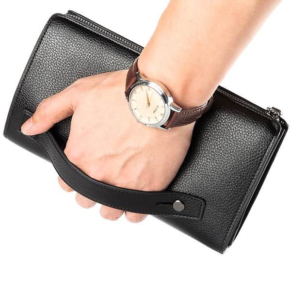 Jual Dompet Clutch Pria Dengan handle Premium Kulit PU Import Clutch ...