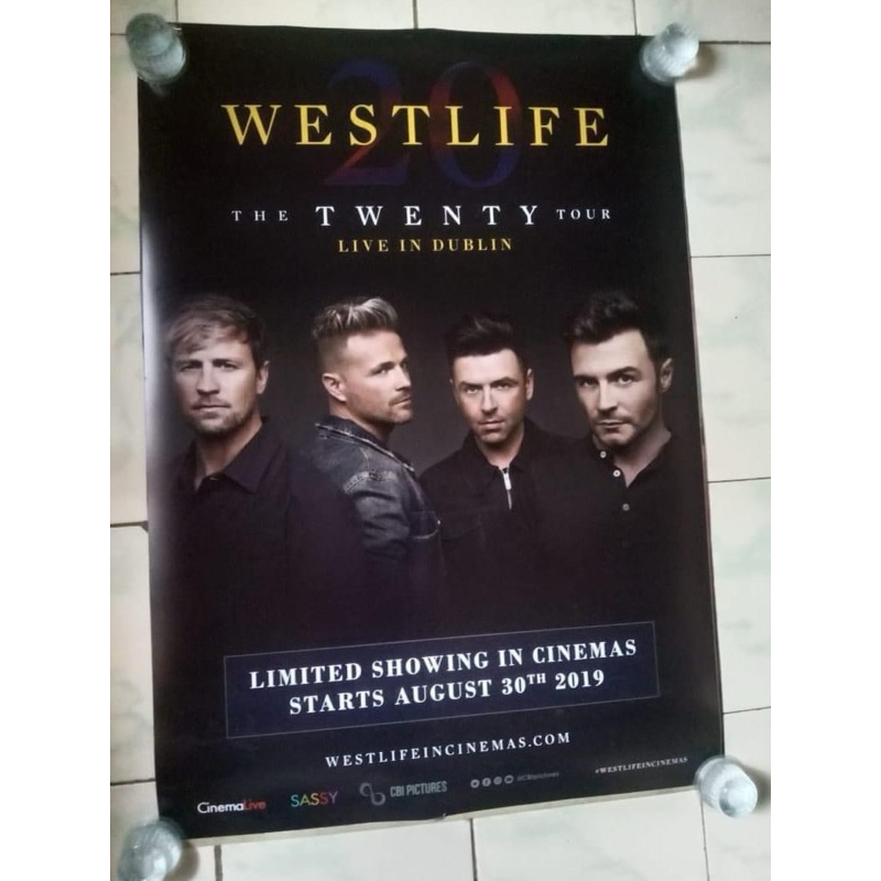 Jual ORIGINAL OFFICIAL POSTER WESTLIFE THE TWENTY TOUR LIVE IN DUBLIN ...