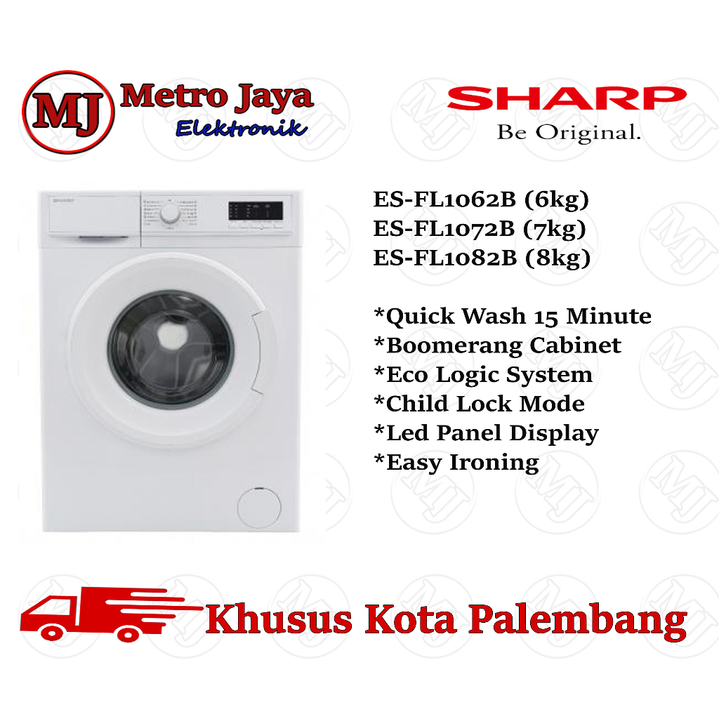 Jual MESIN CUCI 1 TABUNG FRONT LOADING SHARP 7 KG ESFL1072B ESFL 1072 B ...