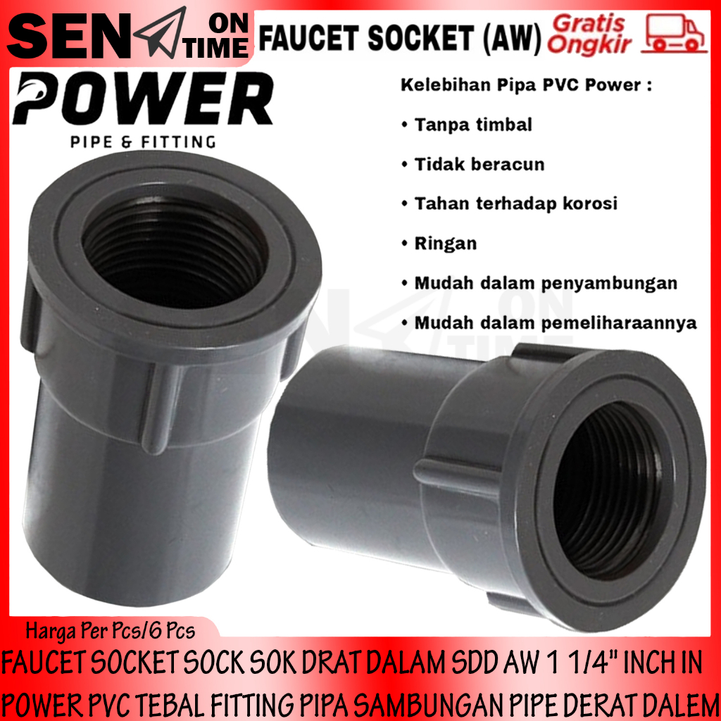 Jual FAUCET SOCKET POWER AW 1 1/4