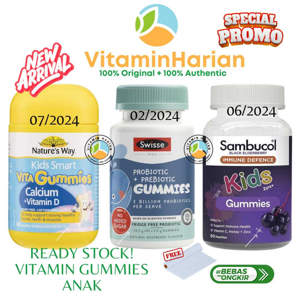 Jual NATURE'S WAY Kids Smart Vitamin Calcium Vit D Gummies Swisse