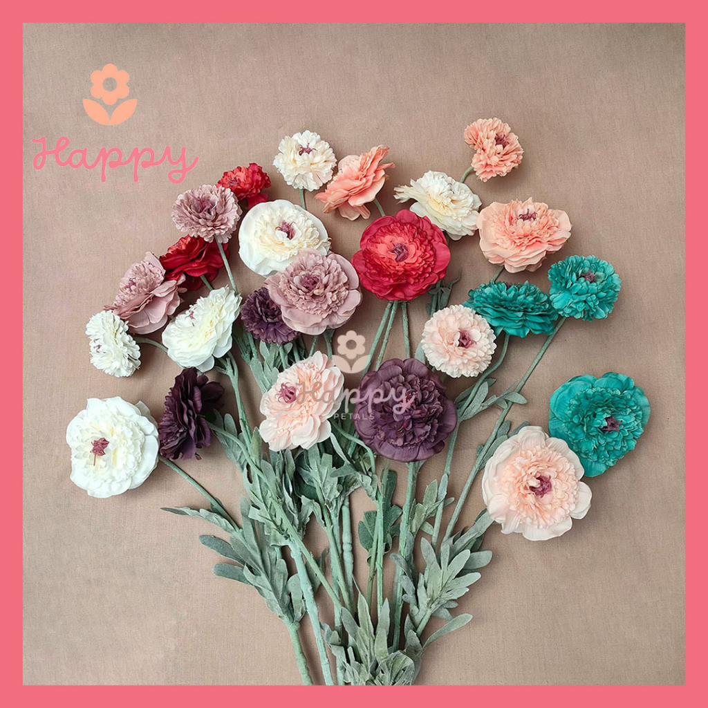 Jual Artificial Flocking Krisan Flower Bunga Dahlias Premium Bunga ...