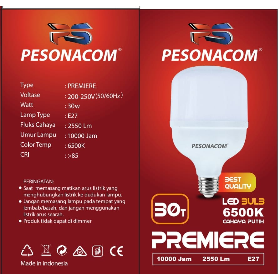 Jual Pesonacom Bohlam Led Premiere 10 Watt 15 Watt 20 Watt 30 Watt