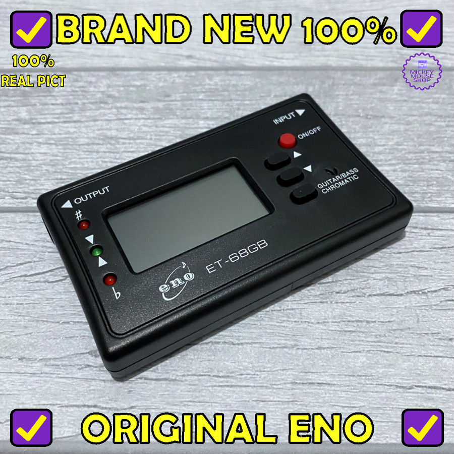 Jual ENO ET-68GB Digital Tuner Chromatic Gitar Bass Input Output 6.35mm ...