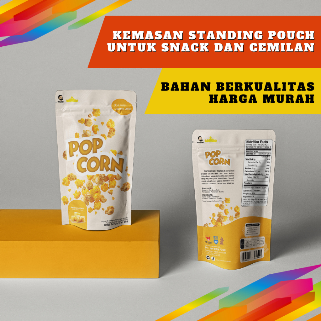 Jual Termurah Cetak Kemasan Makanan Kemasan Snack Standing Pouch