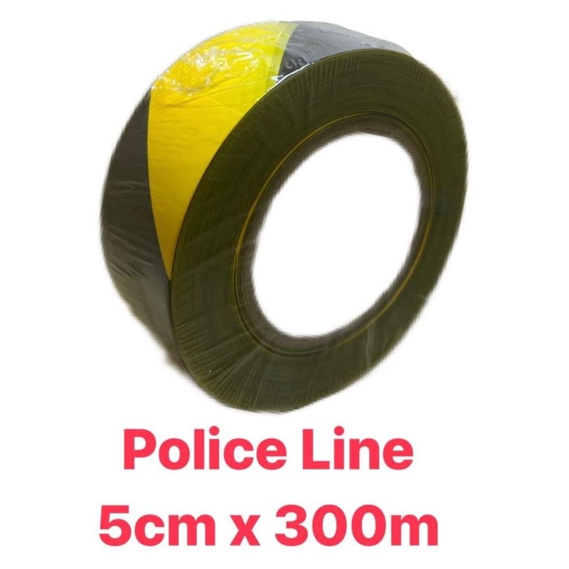Jual POLICE LINE / garis polisi 2inch x 300m kuning hitam | Shopee ...