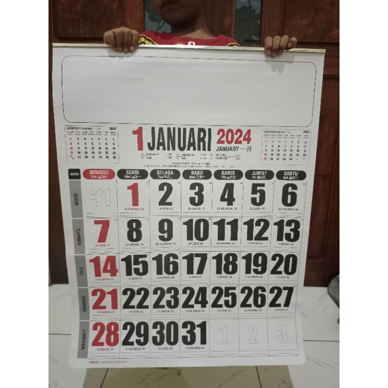 Jual 2024 Kalender Dinding Super Jumbo Besar 50x64 Cm Lengkap Masehi Hijriyah Jawa Cina Islam 3278