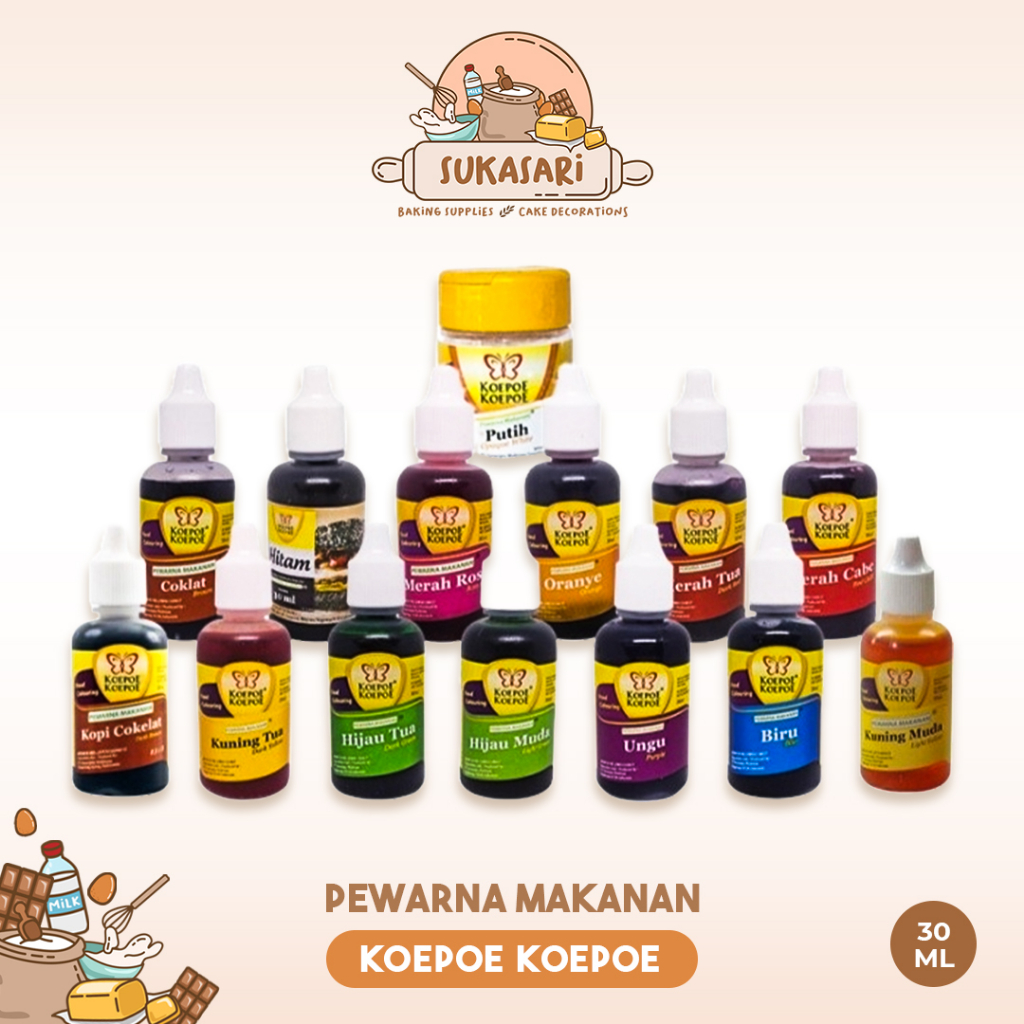 Jual Sukasari - Pewarna Makanan Koepoe Koepoe 30ml / Food Coloring Kupu