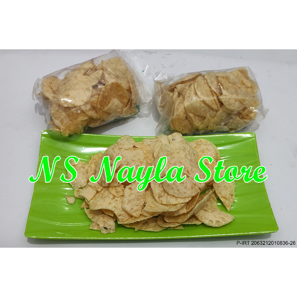 Jual Opak Keripik Emping Singkong Rasa Original Gurih Asin Kemasan 55