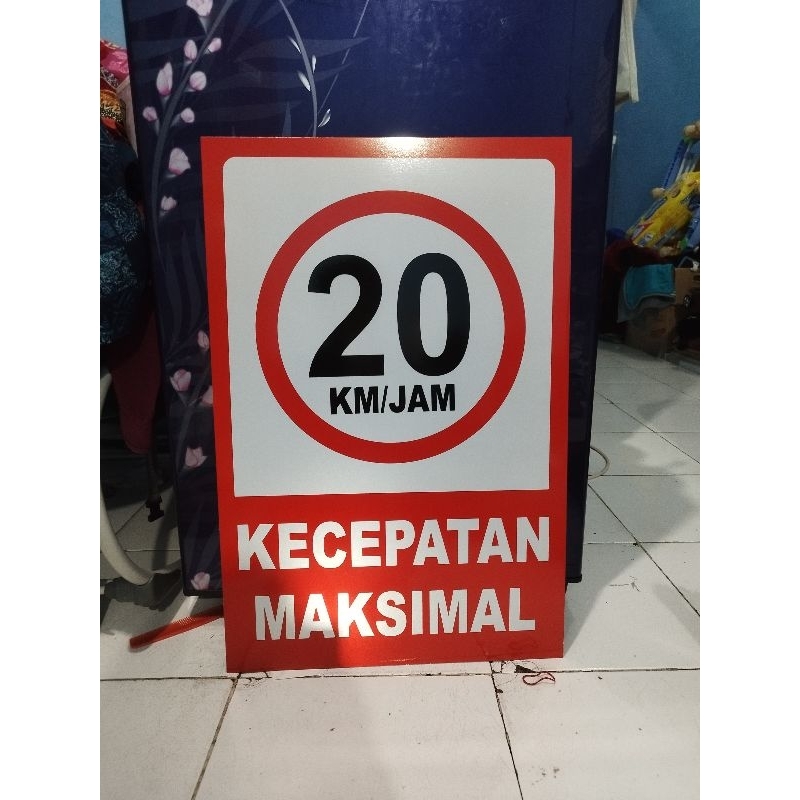 Jual PLAT RAMBU SIGN KECEPATAN MAKSIMAL 20KM. UKURAN 40×60CM | Shopee ...