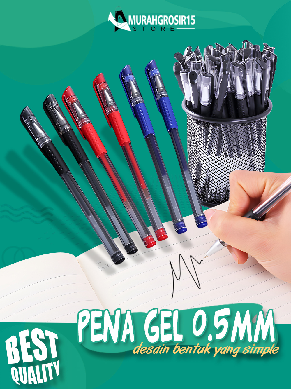 Jual Pulpen Gel Alat Tulis Pena 0.5mm Standar Pulpen Tinta Cair