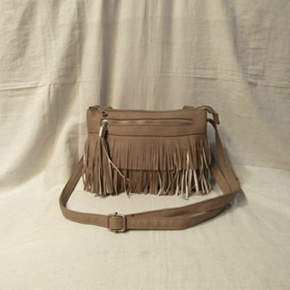 Sanna Suede Leather Mini Fringe Bag in Brown