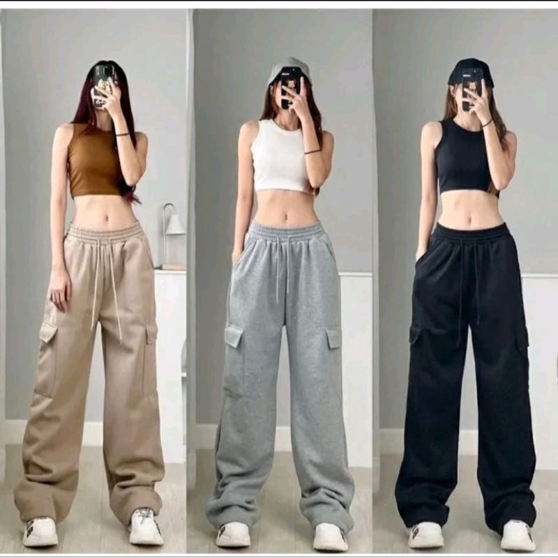 Jual CELANA JOGGER JOOY SWEETPANTS CELANA CARGO PANJANG WANITA | Shopee ...
