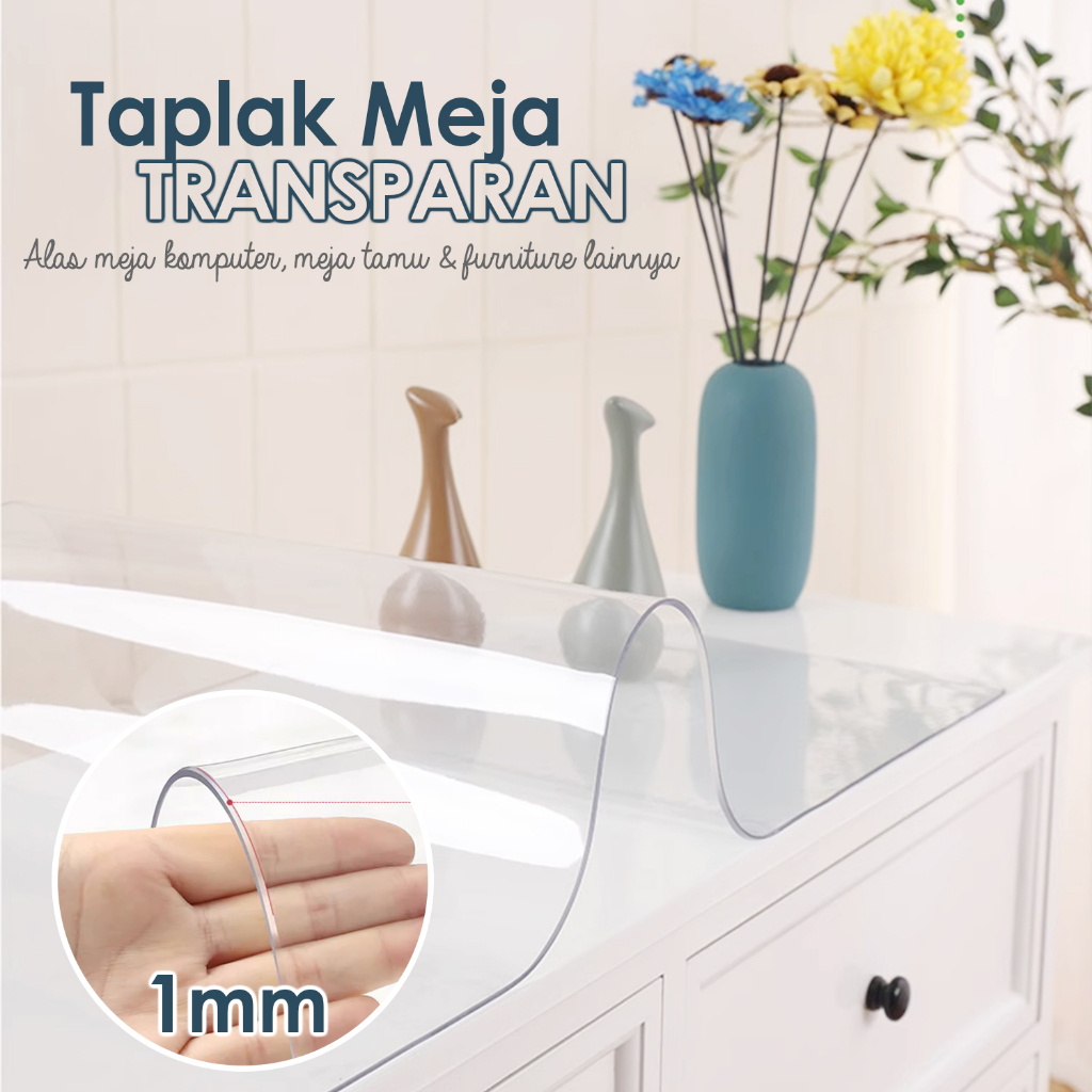 Jual Taplak Meja Plastik Mika Pvc Ukuran Taplak Meja Jernih Transparan Meteran Tebal Mm