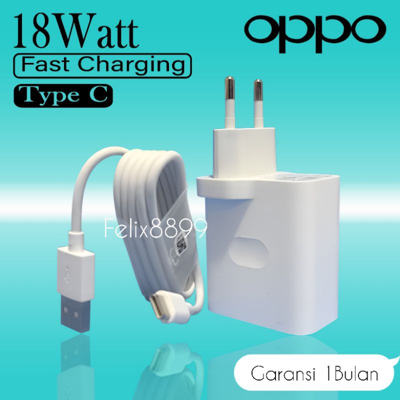 Jual Charger Oppo Type C 18W Charger Oppo A55 A54 A53 A52 A91 A92 A5 A9 ...