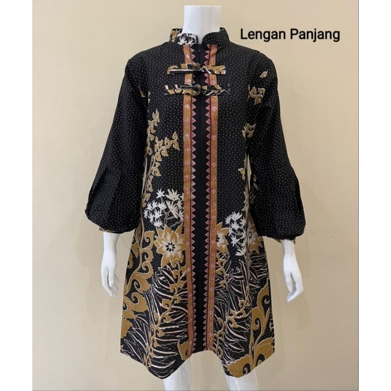 Jual 12 MOTIF TUNIK / Tunik Batik Full Furing / Dress batik / Blouse batik  / Atasan Batik / Batik Solo Sragen / Batik Madu / Baju Batik Wanita /  Kemeja batik