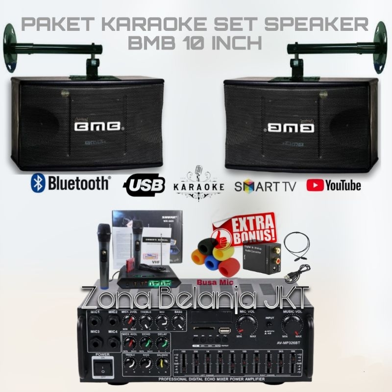 Jual Paket Sound System Karaoke Hemat Rumahan Speaker Bmb 10 Inch