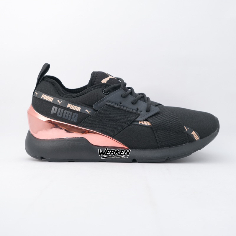 Puma Muse Satin X2 Metallic Black Rose Gold