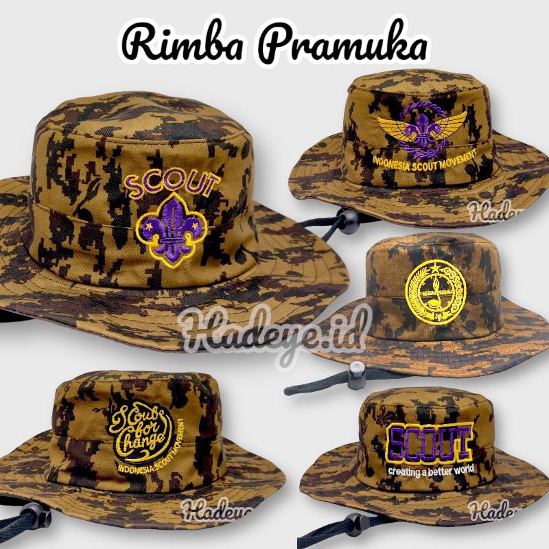 Jual TERLARIS - Topi Rimba Loreng Perlengkapan Pramuka Logo Bordir ...