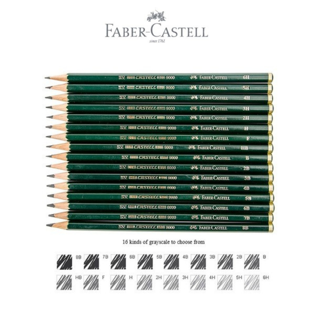 Jual Pensil Kayu For Komputer Faber Castell B 2B 3B 4B 5B 6B 7B 8B F H ...