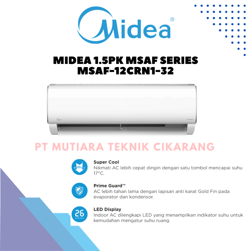 Jual AC MIDEA 1.5PK MSAF SERIES R32 STANDARD | Shopee Indonesia