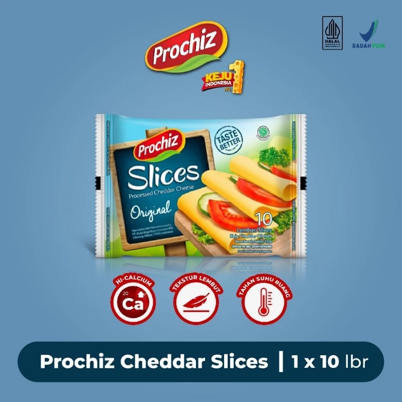 Jual Prochiz Keju Slice isi 10 / Gold Cheddar 160gr/60g | Shopee Indonesia