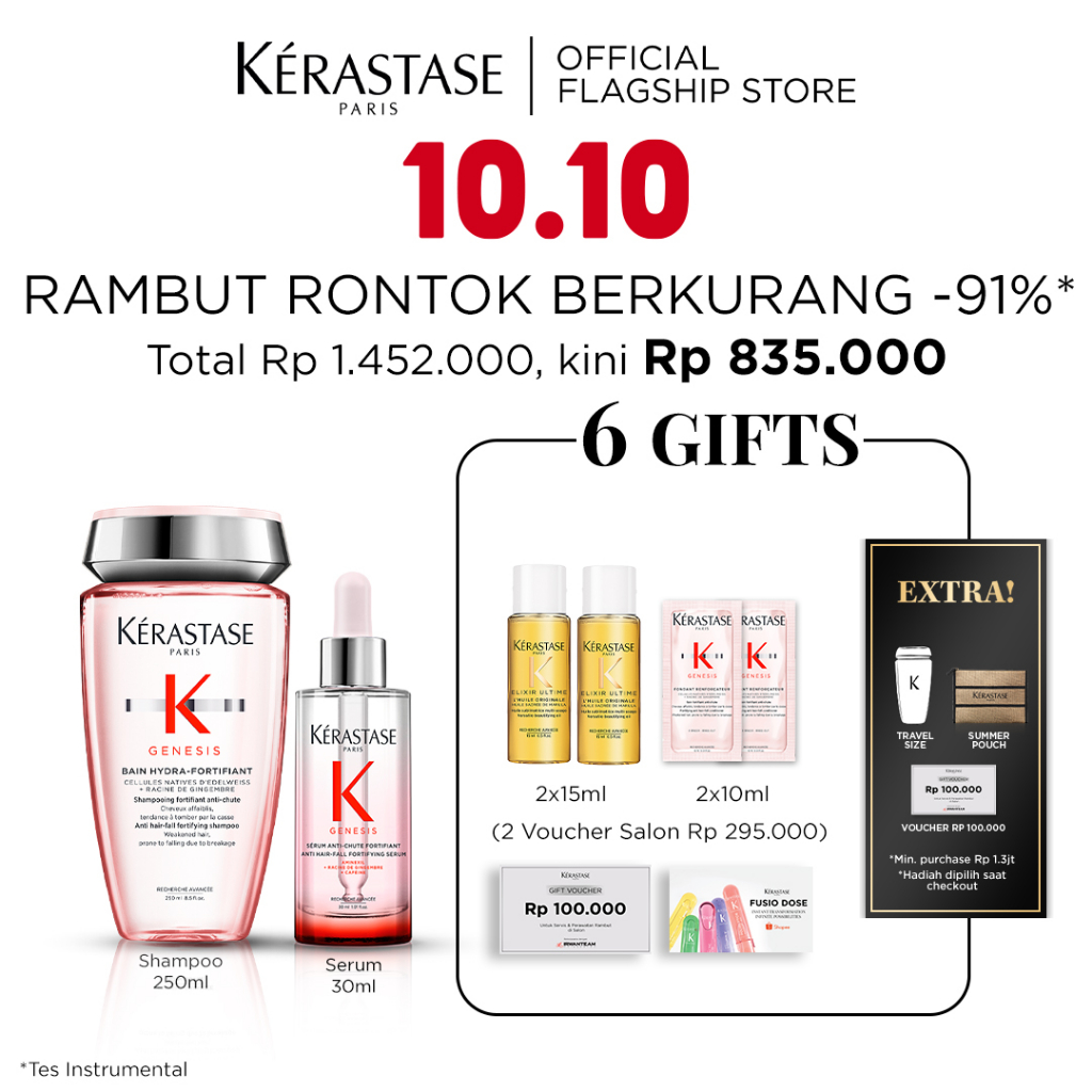 Jual Kerastase Anti Hair Fall Shampoo & Serum Rambut Rontok & Patah