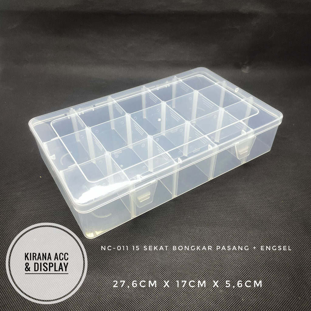 Jual Box / Kotak / Storage Plastik Penyimpanan Manik / Mote 15 Sekat NC ...